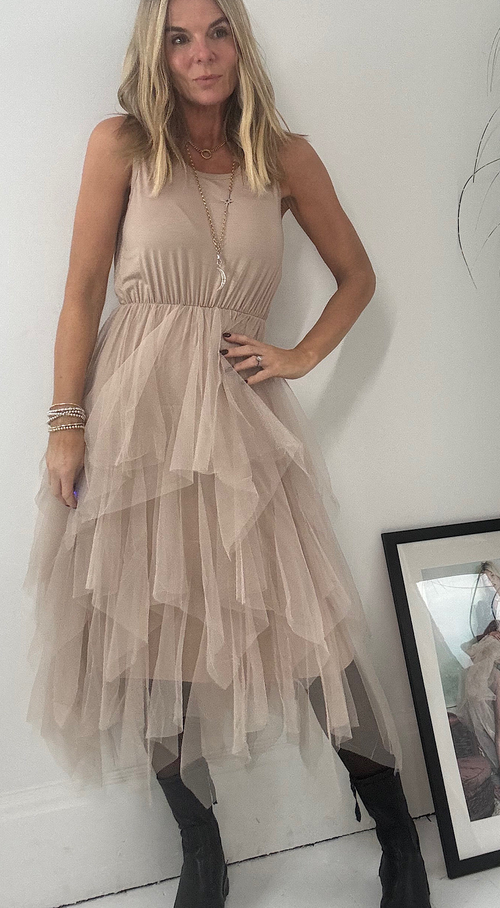 Tulle Jumper Dress Nude