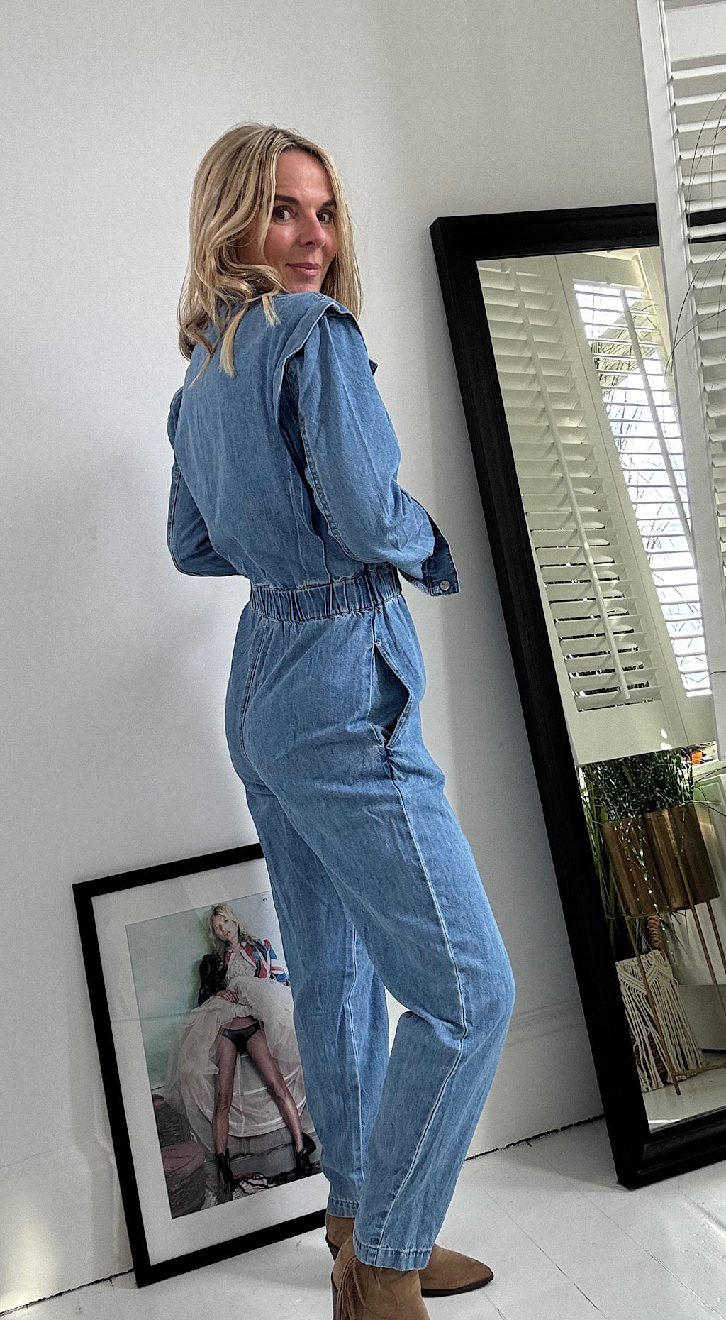 80's denim jumpsuit