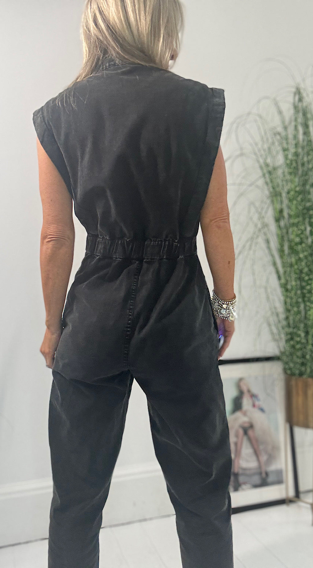 Ciminy Denim Jumpsuit - washed noir