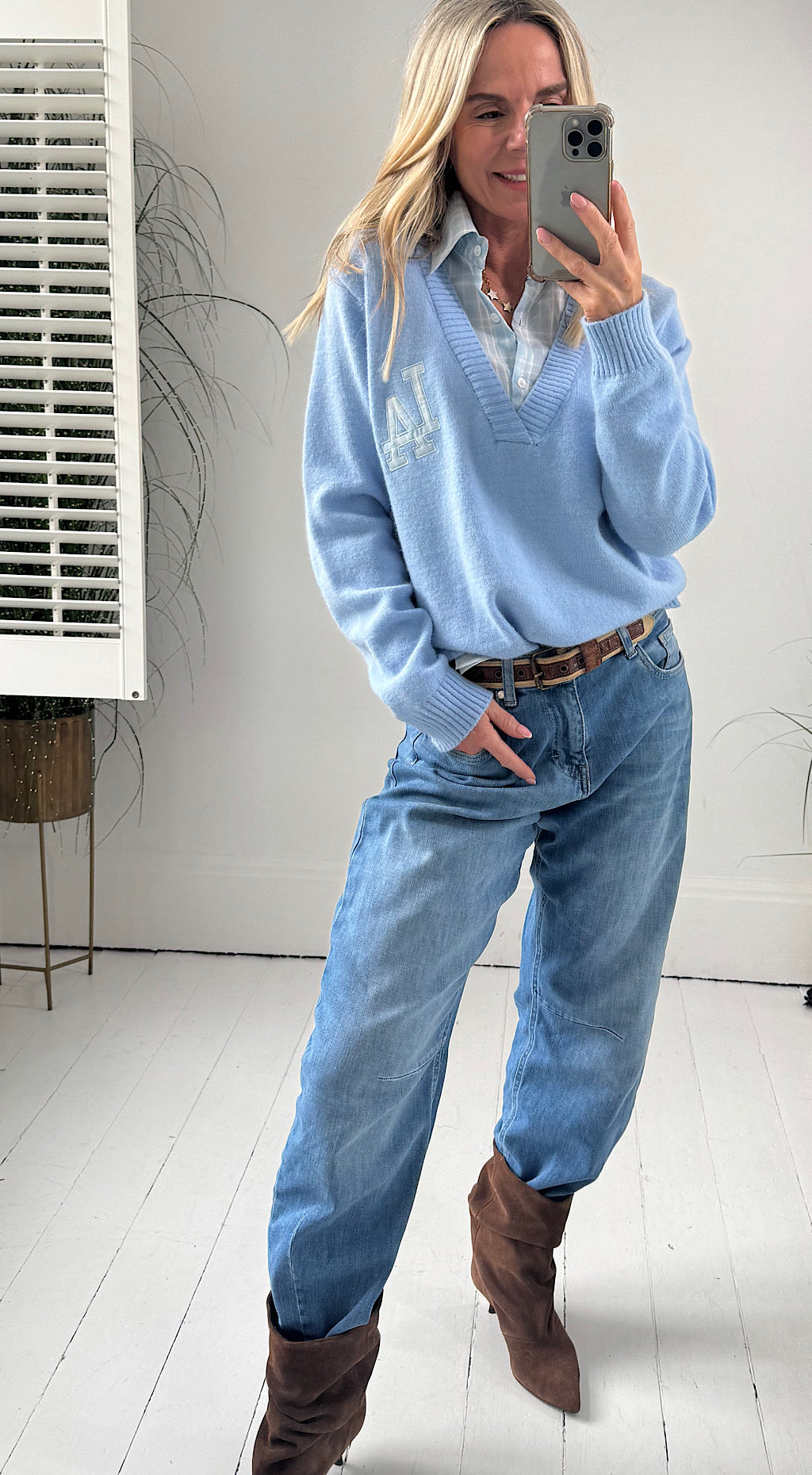 My blue LA shirt knit