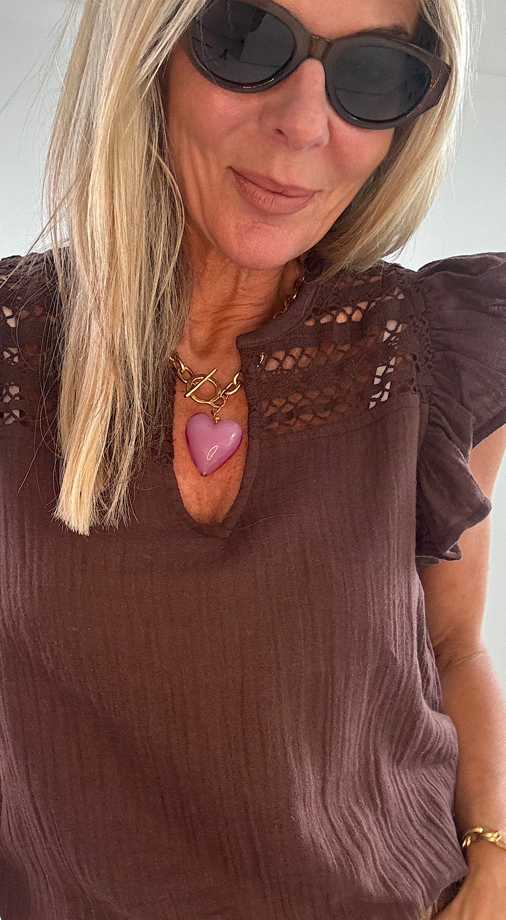 Berlin Frill Blouse - brown