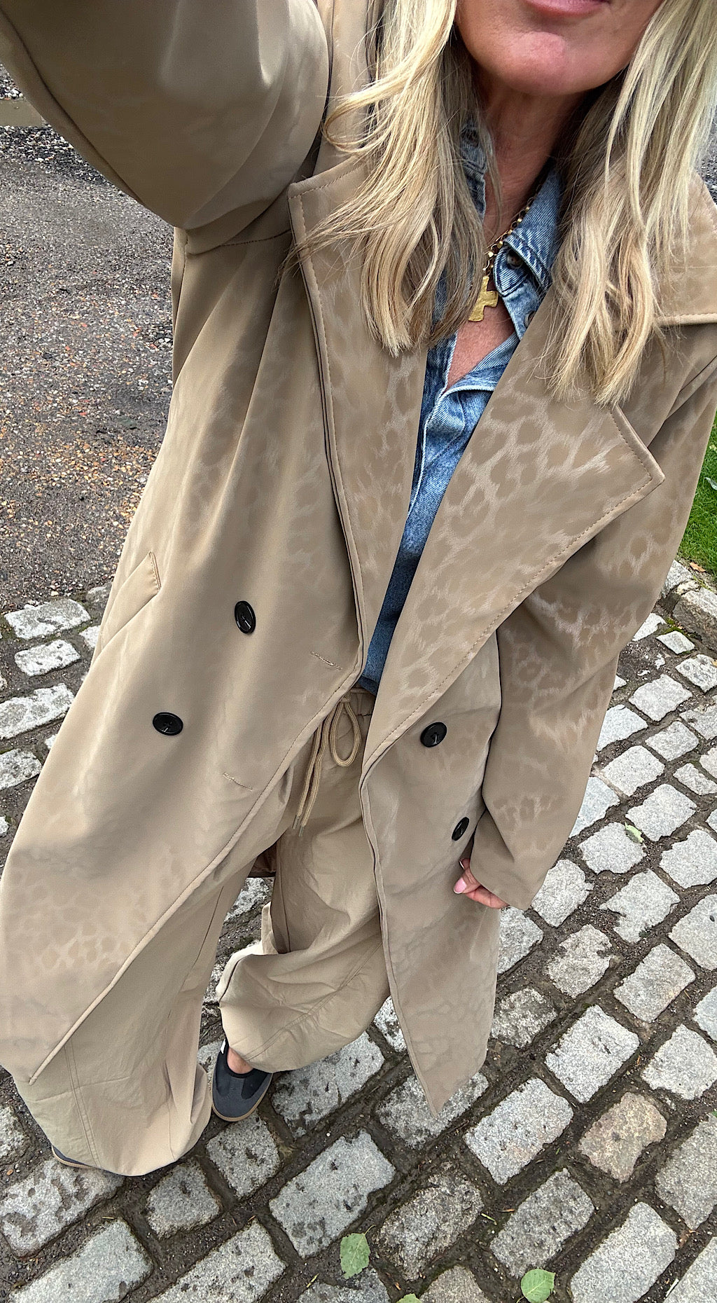 Trench Coat - muted leopard
