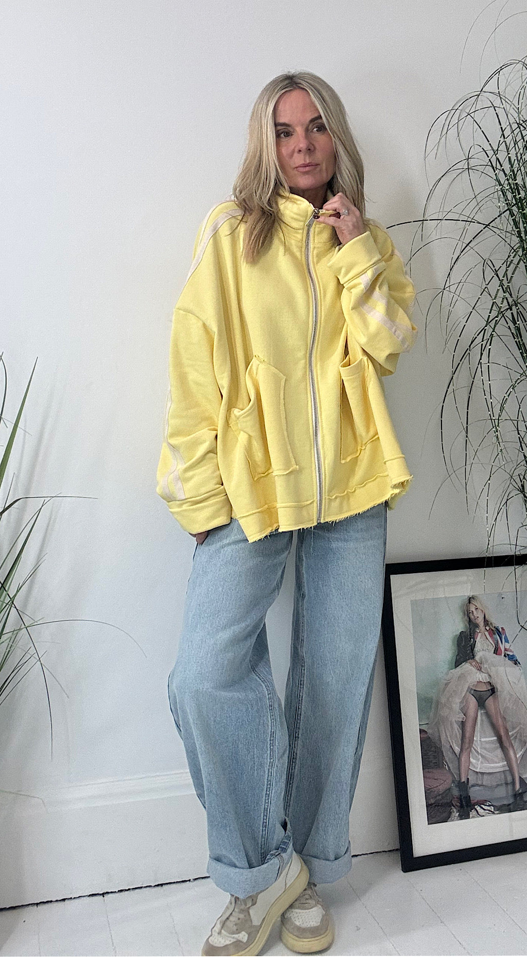 Zip up Sweat Top - lemon