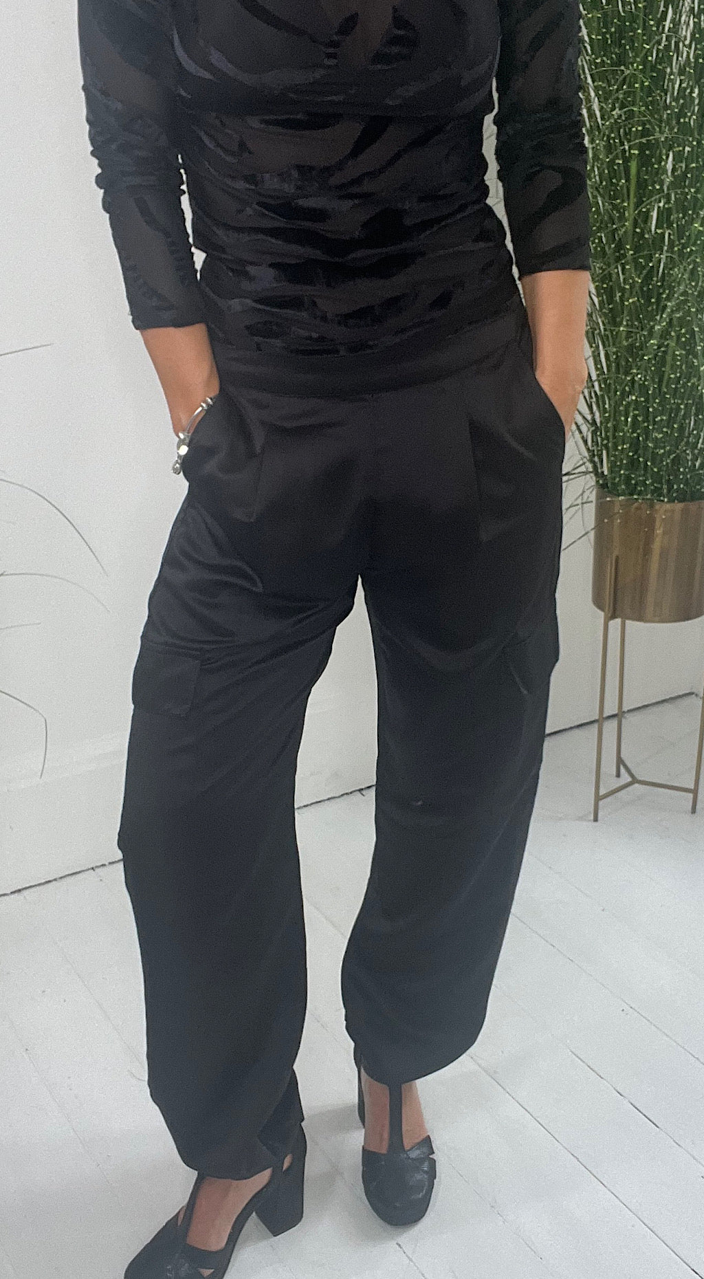 Satin Cargo Pant