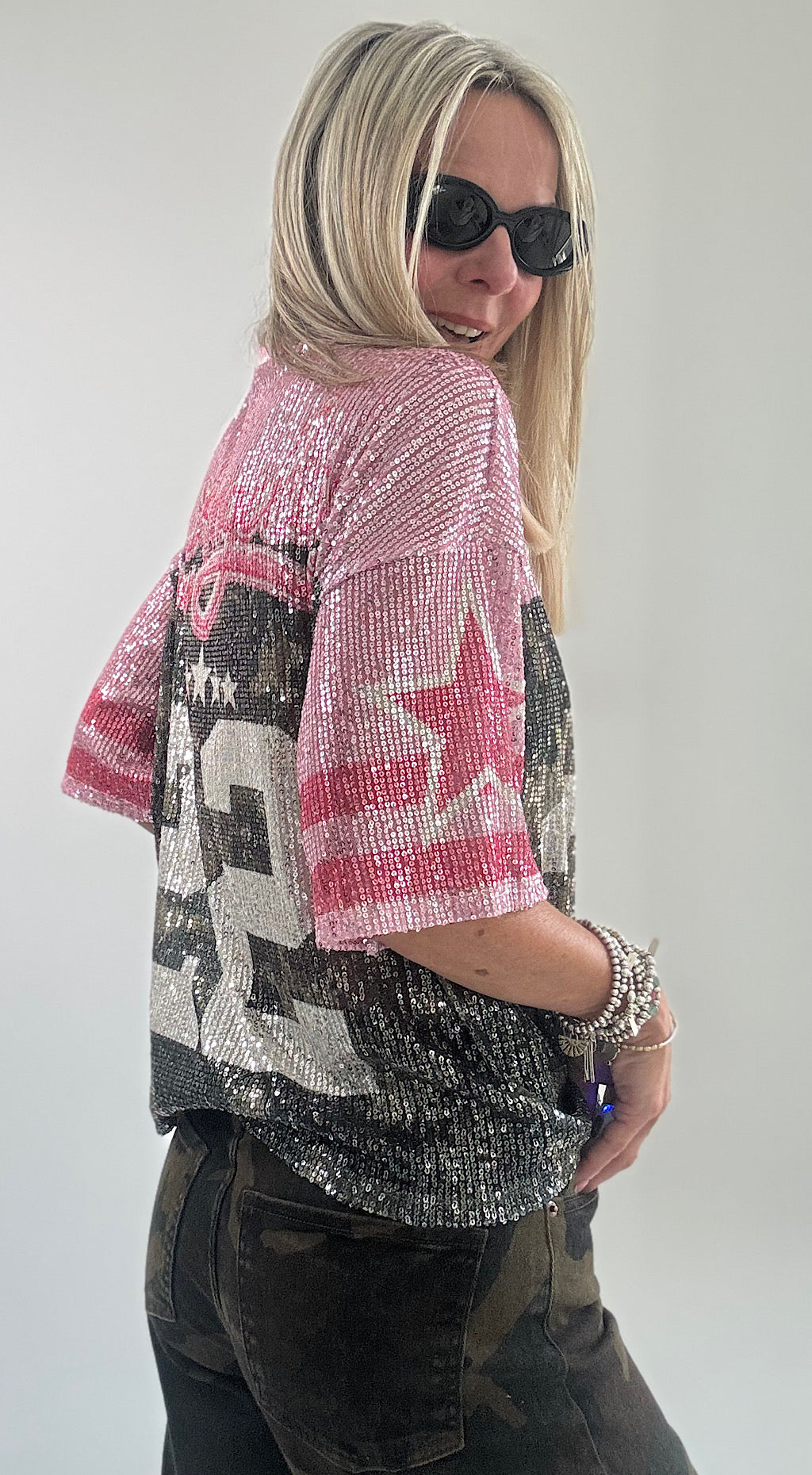 NFL top pink khaki