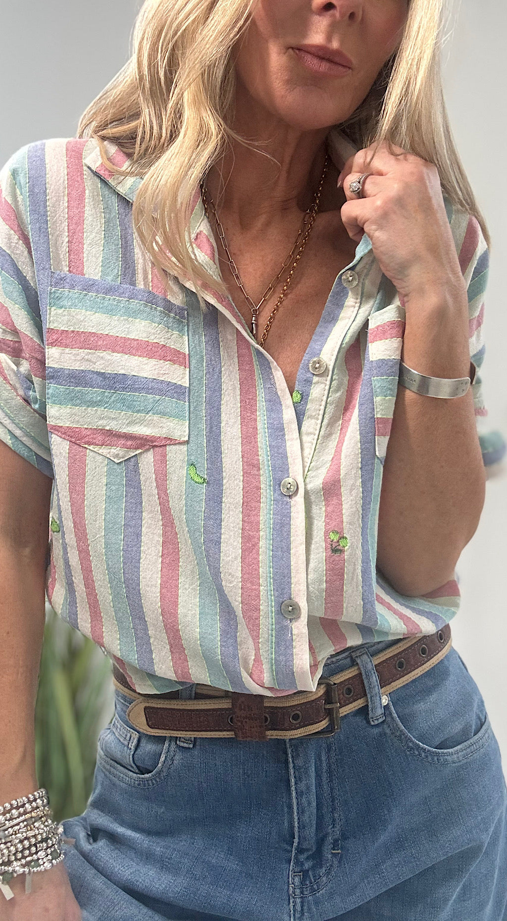 Striped Cheesecloth Shirt