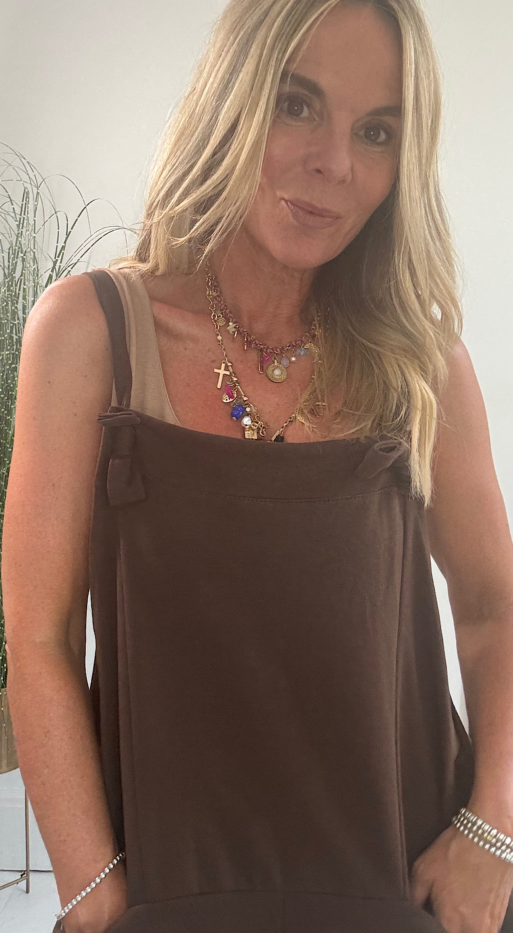 Sweatshirt Dungarees - chocolate