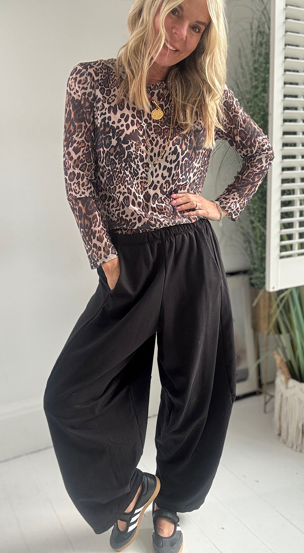 Leopard Mesh Top
