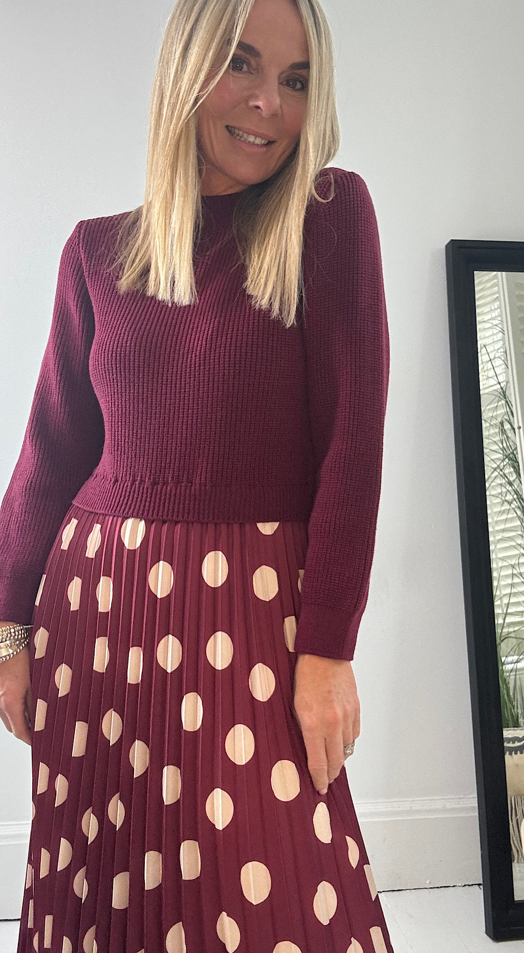 Pretty woman jumper dress burgandy