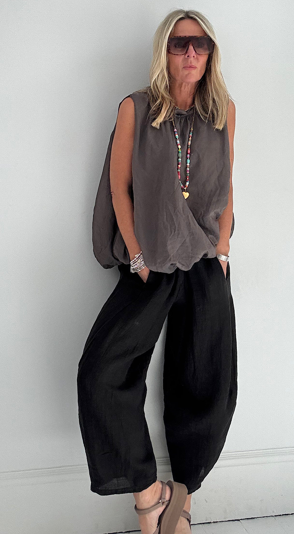Puff ball top brown