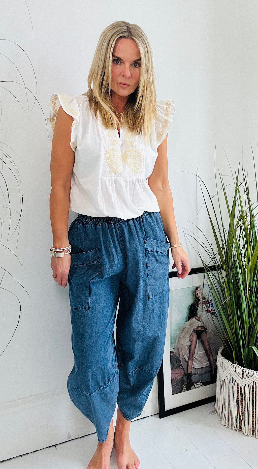 Chambray Pocket Cocoon Pant