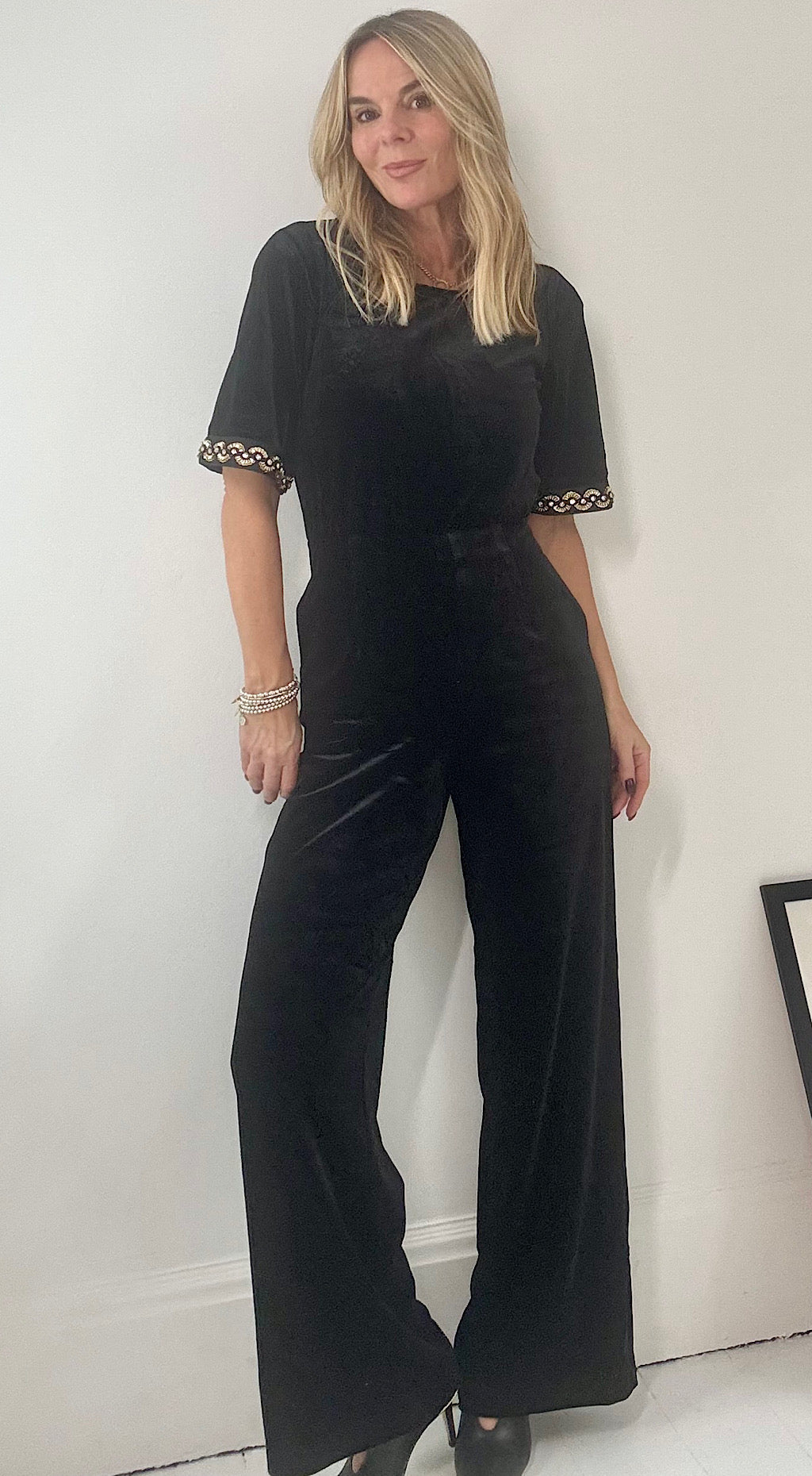 No Going Back Velvet Jumpsuit by Traffic People
