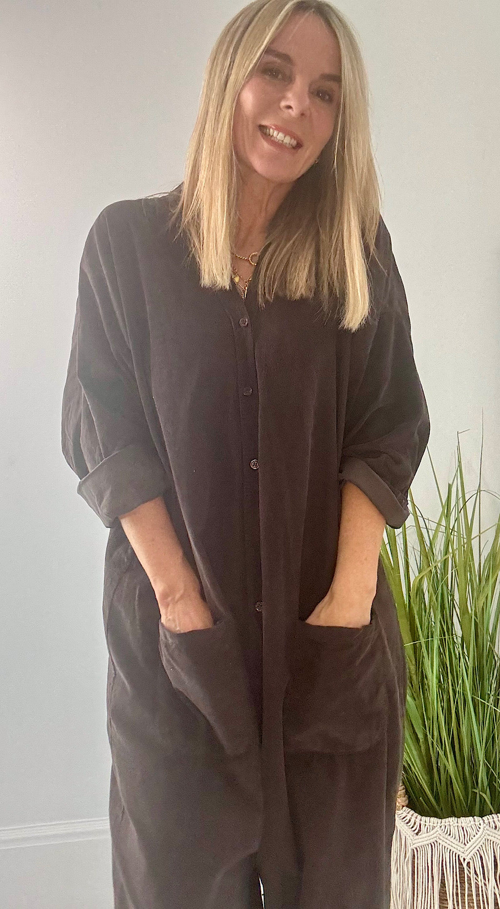 Cord boiler suit brown
