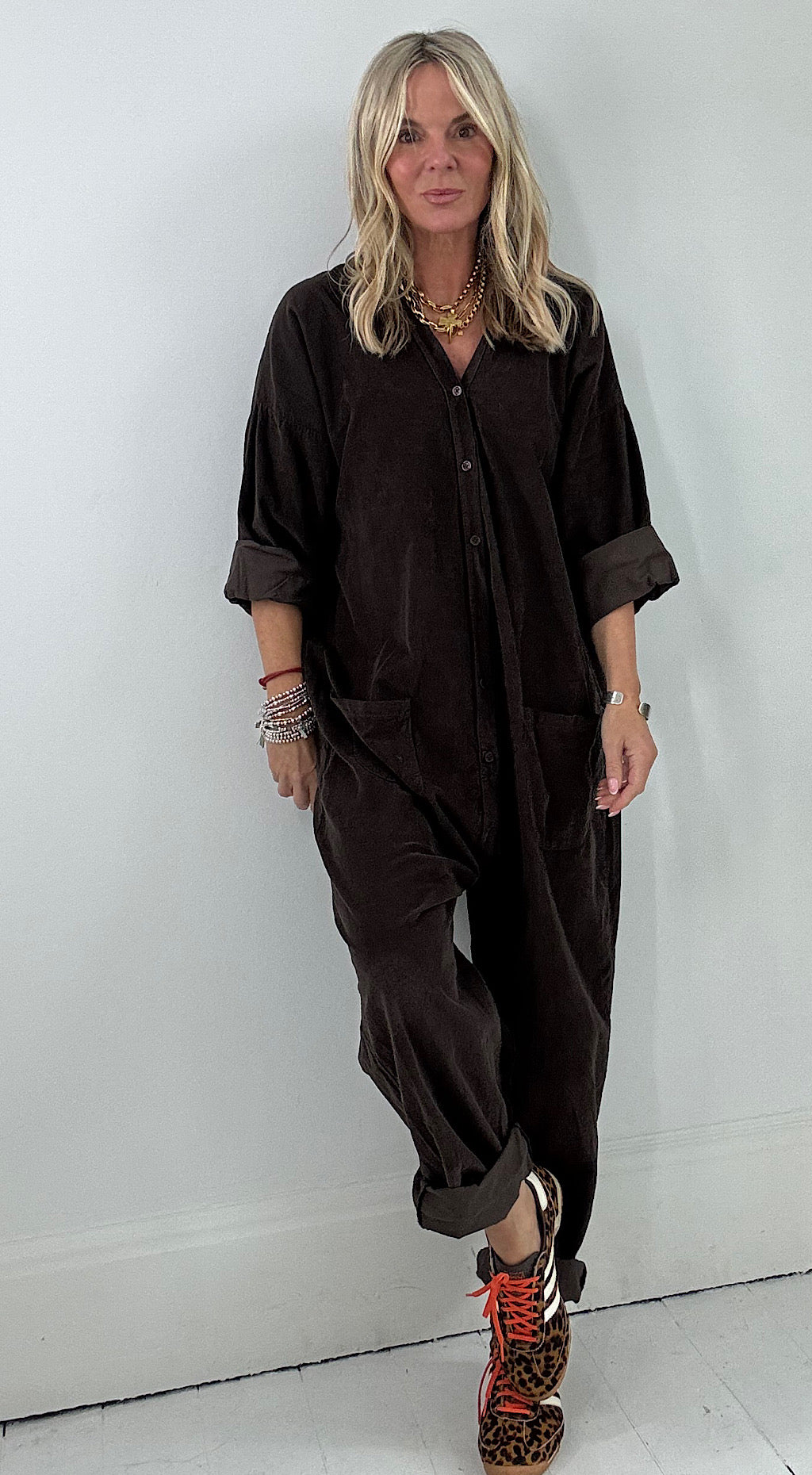 Cord Boiler Suit - Brown