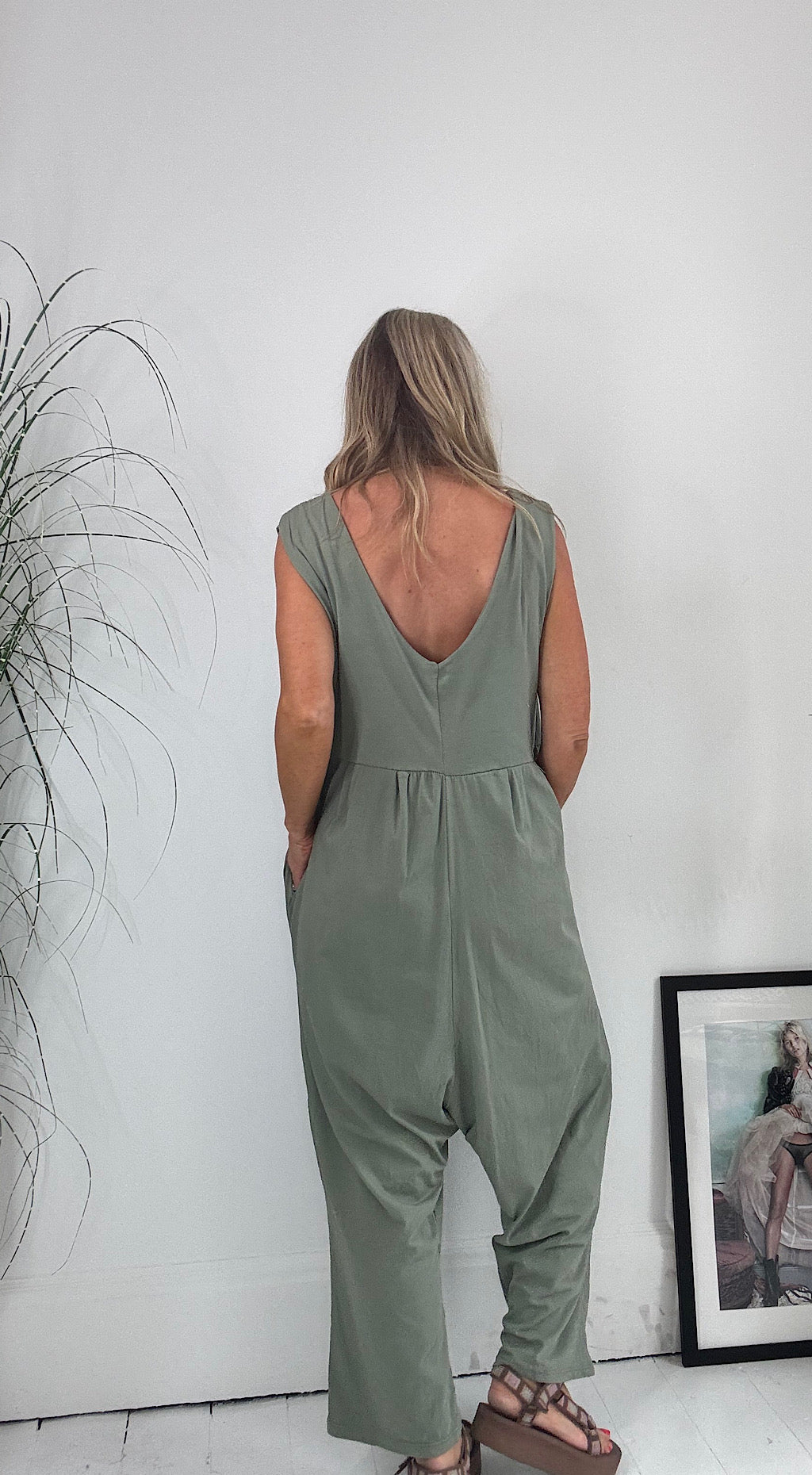Relaxed jumpsuit khaki