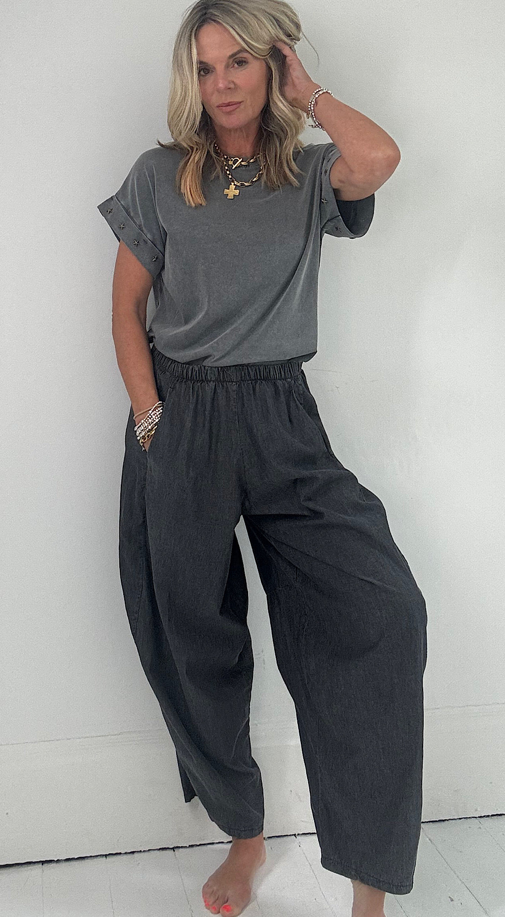 Washed Black Cocoon Pant