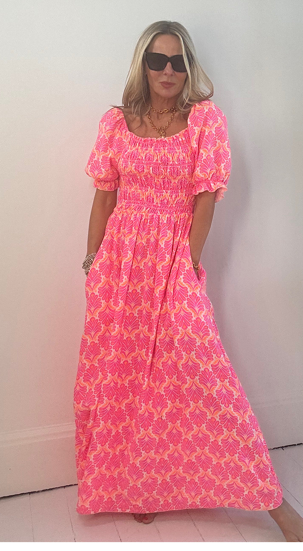 Mykonos maxi white / pink