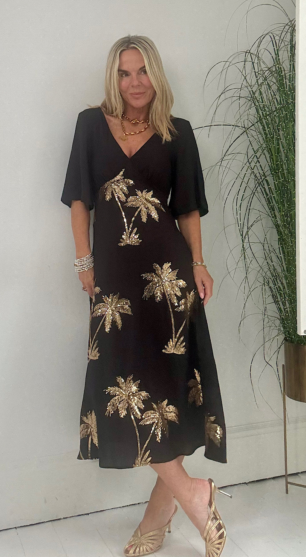 Blythe Dress Palms of Gold by Traffic People