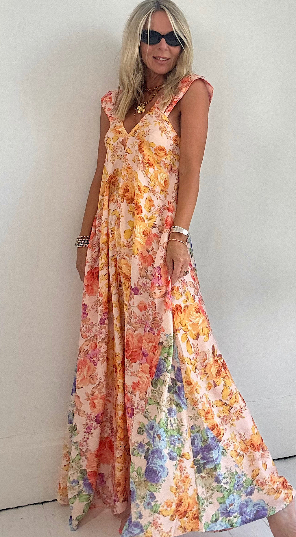 Pocket floral maxi dress