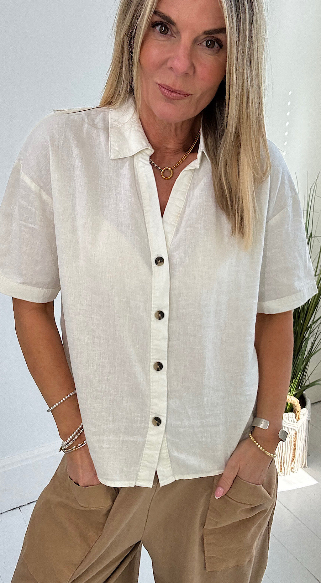 Falakka Oversized Shirt - Cream