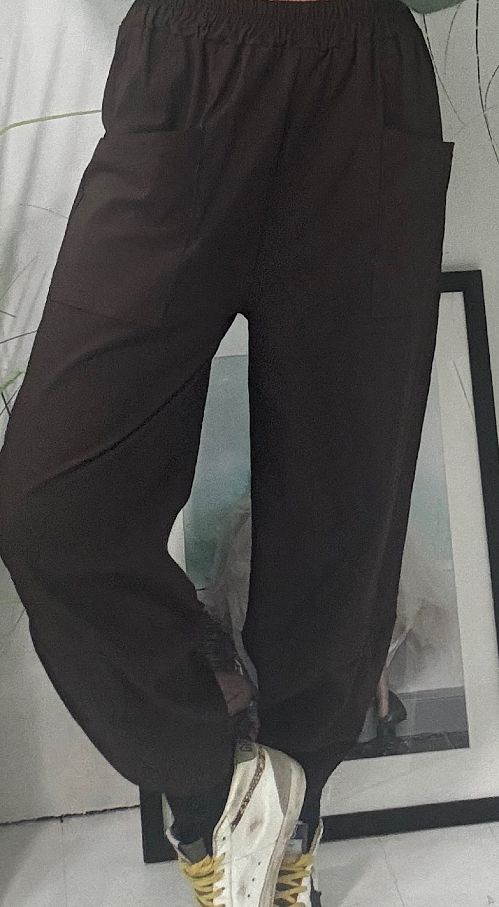 Cocoon pocket pants canvas brown