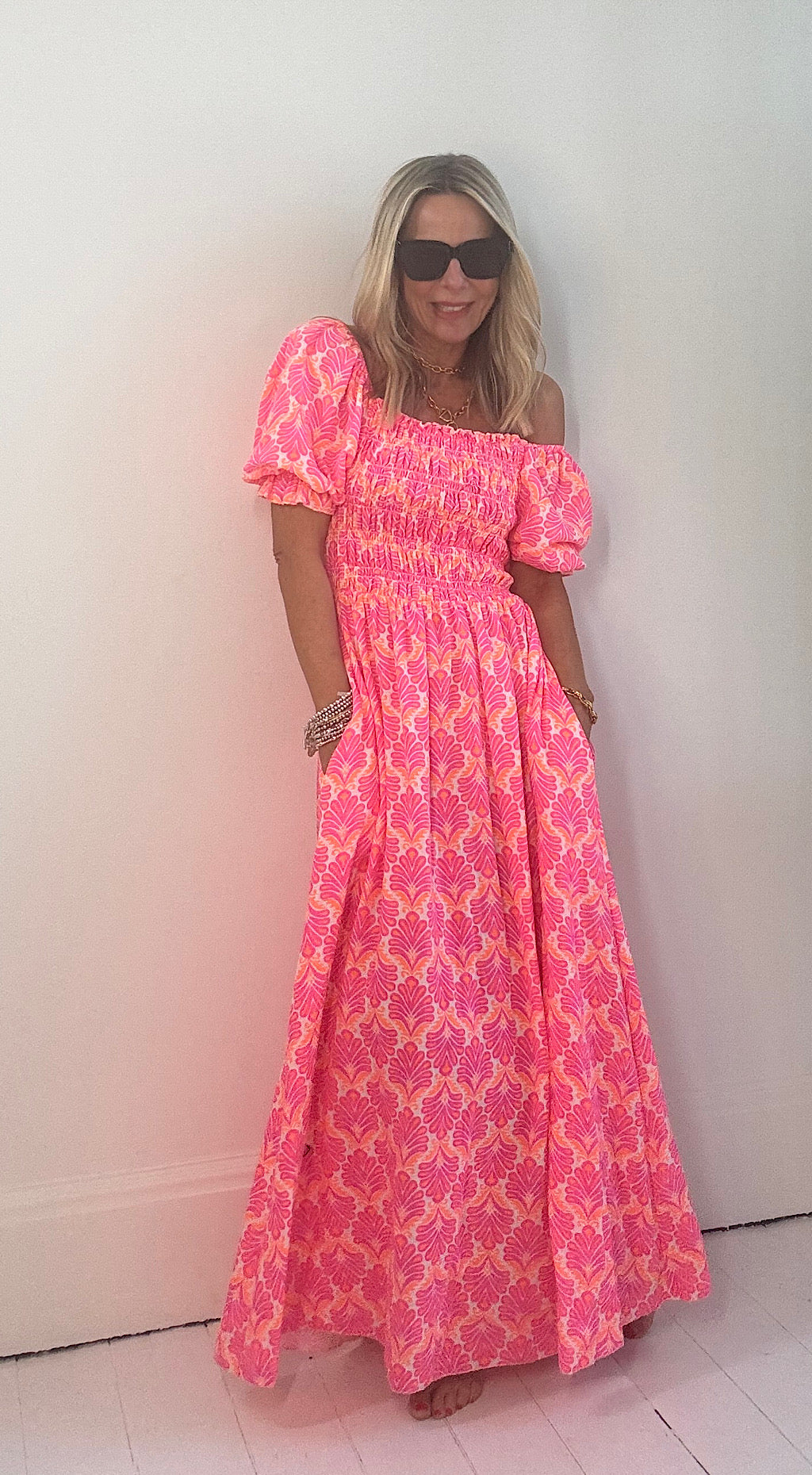 Mykonos maxi white / pink