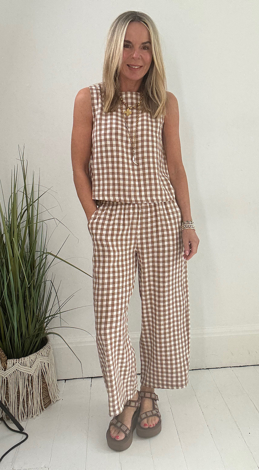 Falakka Crop Pant - checked