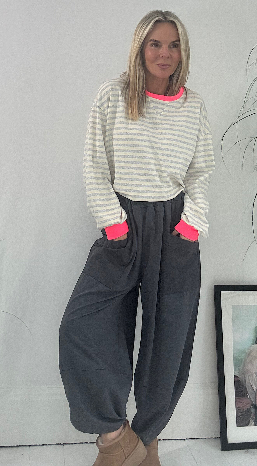 Neon Trim Stripe Top