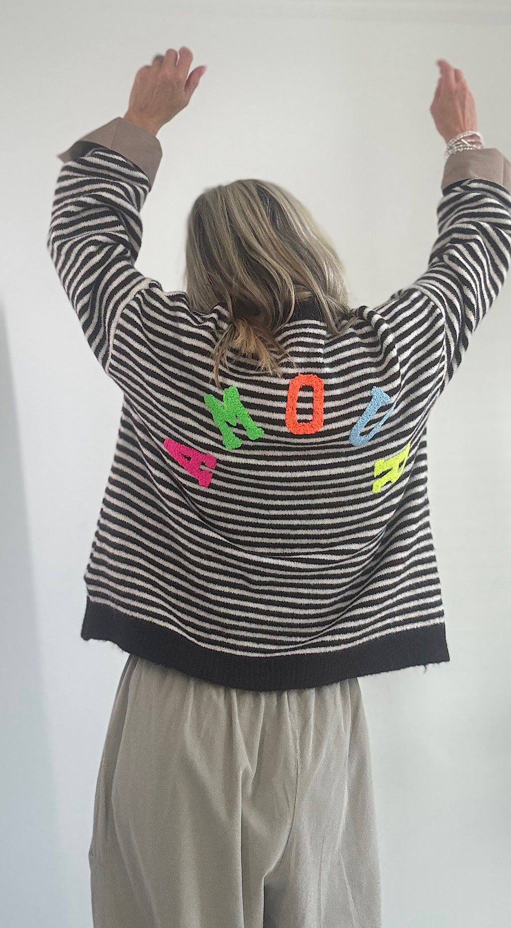 Amour Stripe Soft Knit - choc/cream