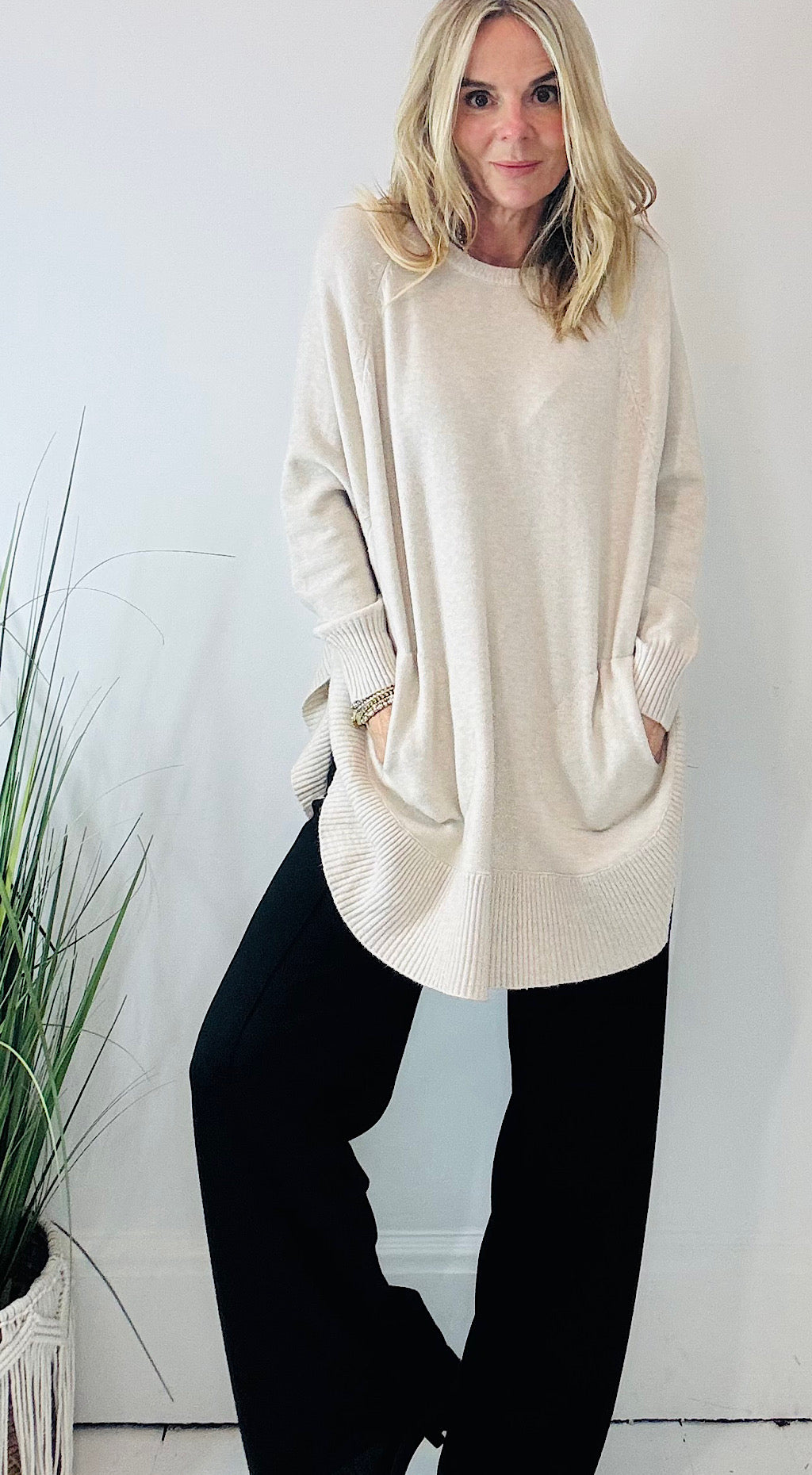 Super soft sloppy knit oatmeal