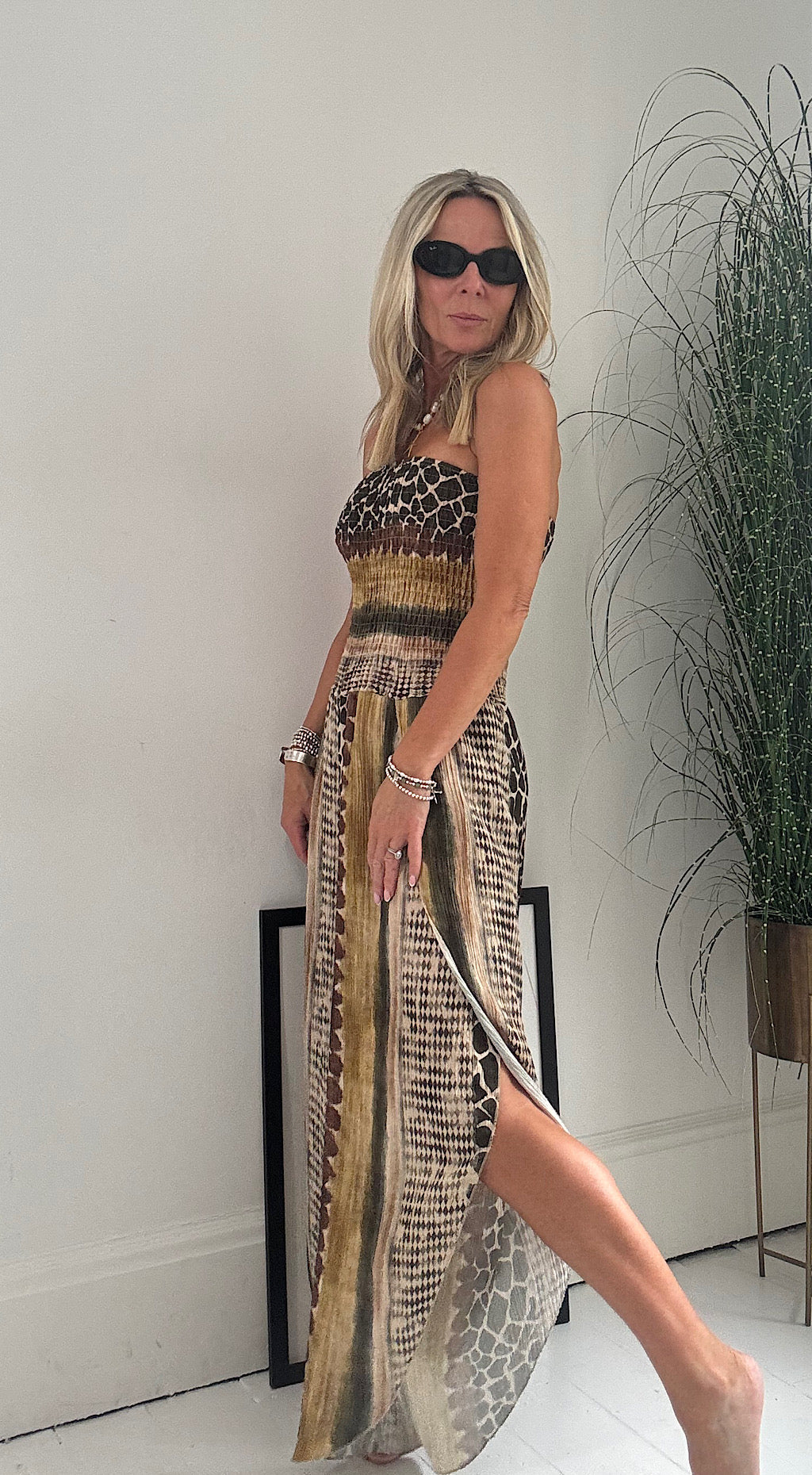 Tribal Print Hareem Jumpsuit - earth tones