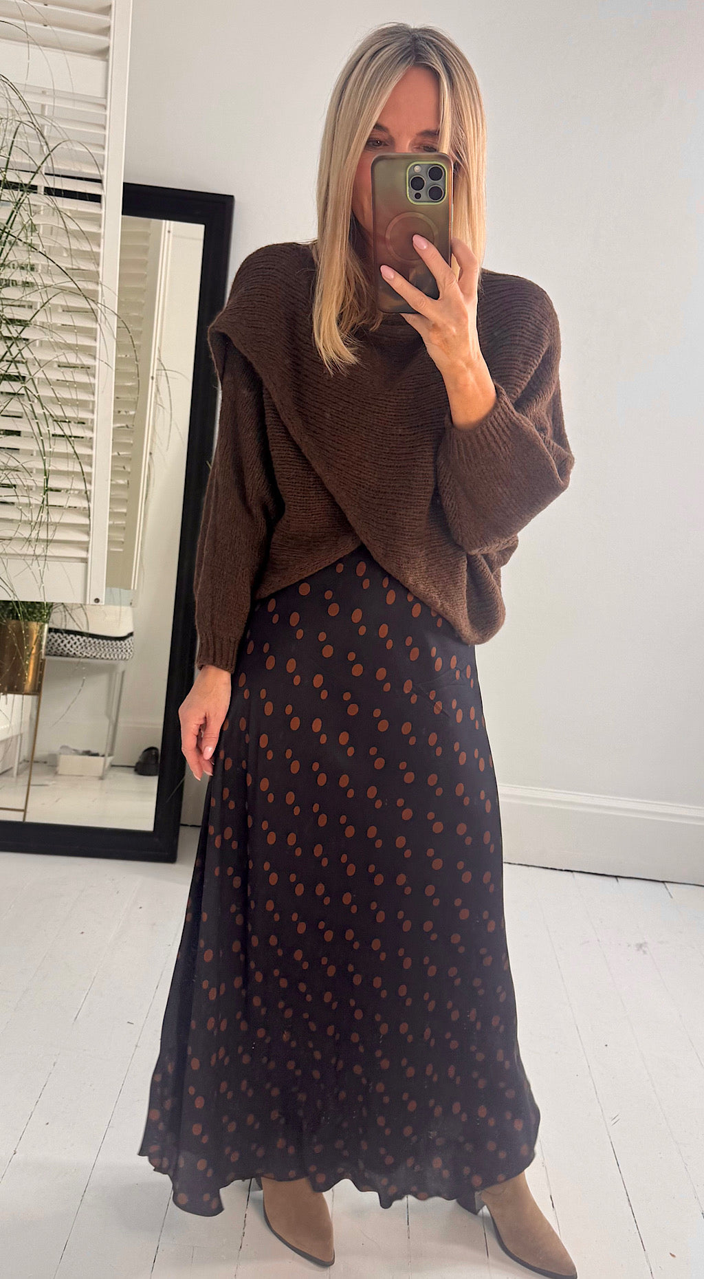 Polka Dot Sateen Skirt