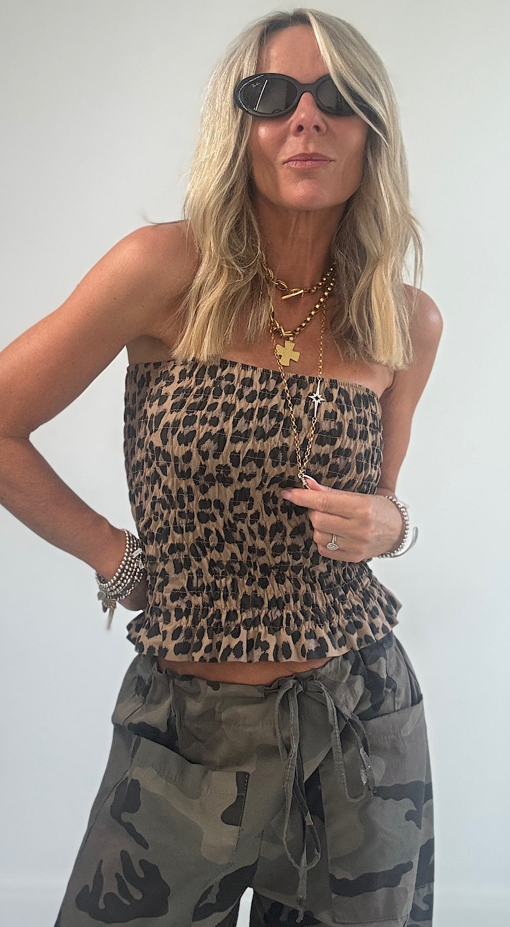 Boob tube leopard