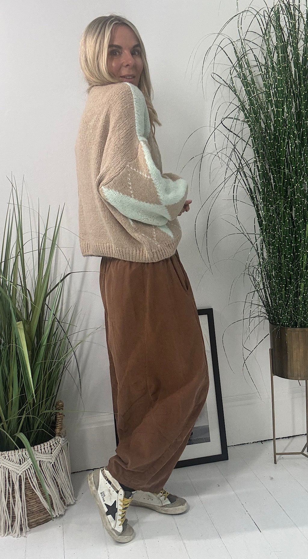 Cord cocoon pant tobacco