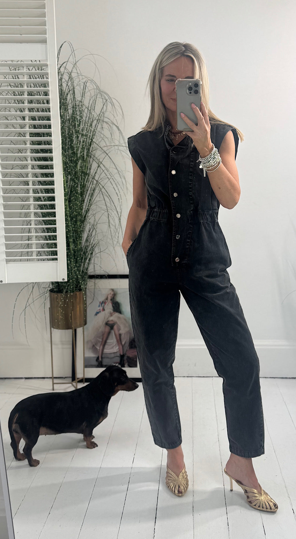 Ciminy Denim Jumpsuit - washed noir
