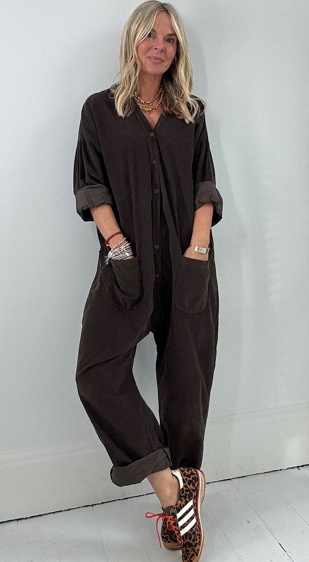 Cord Boiler Suit - Brown