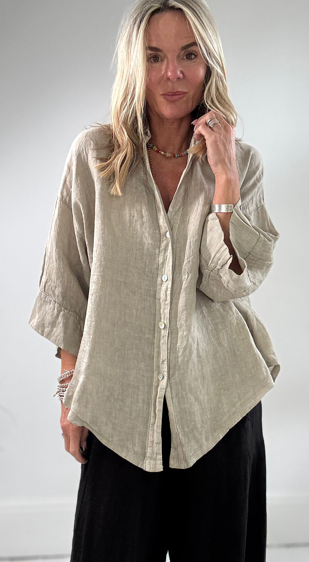 Linen shirt mocha
