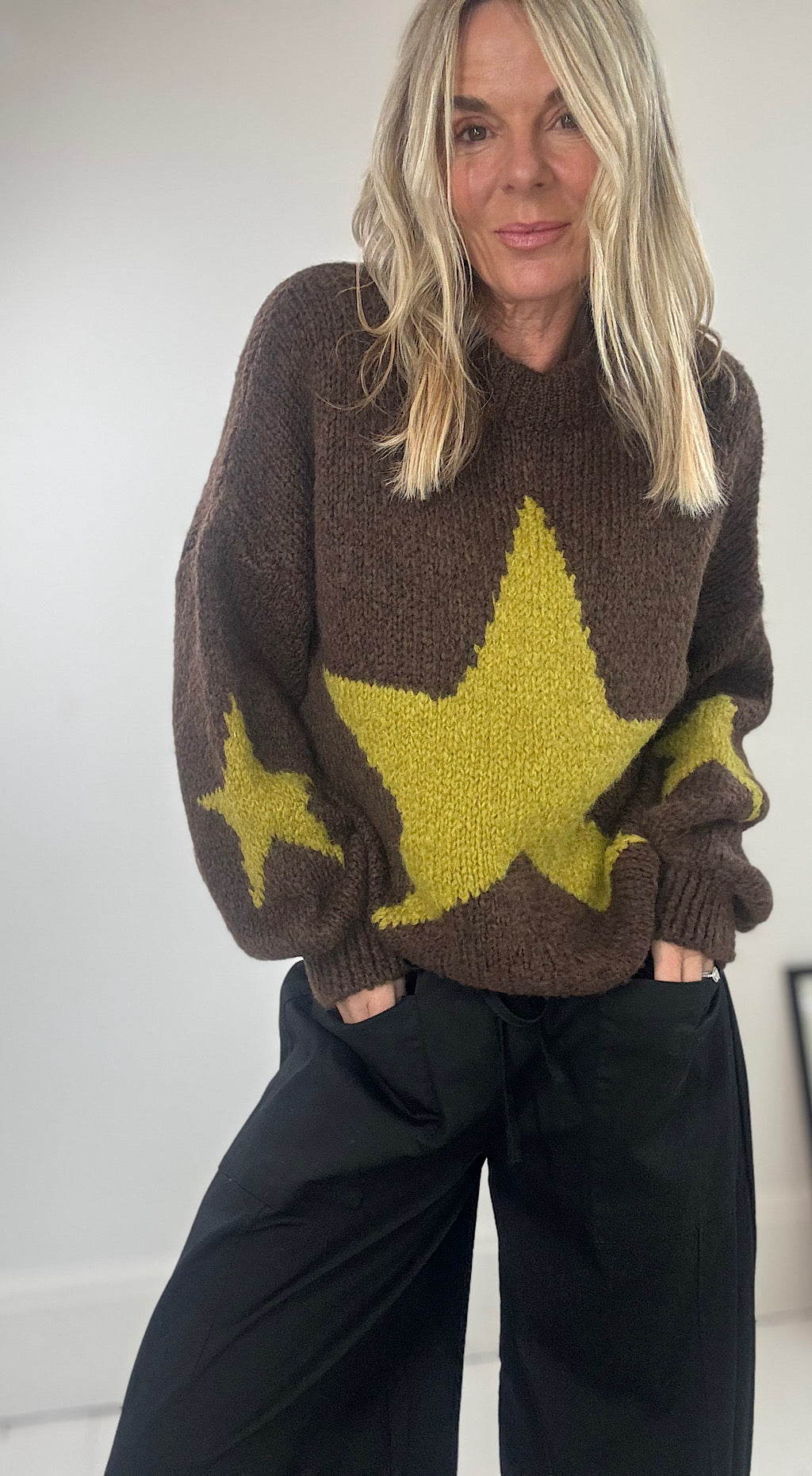 Star Knit - Chocolate/Lime