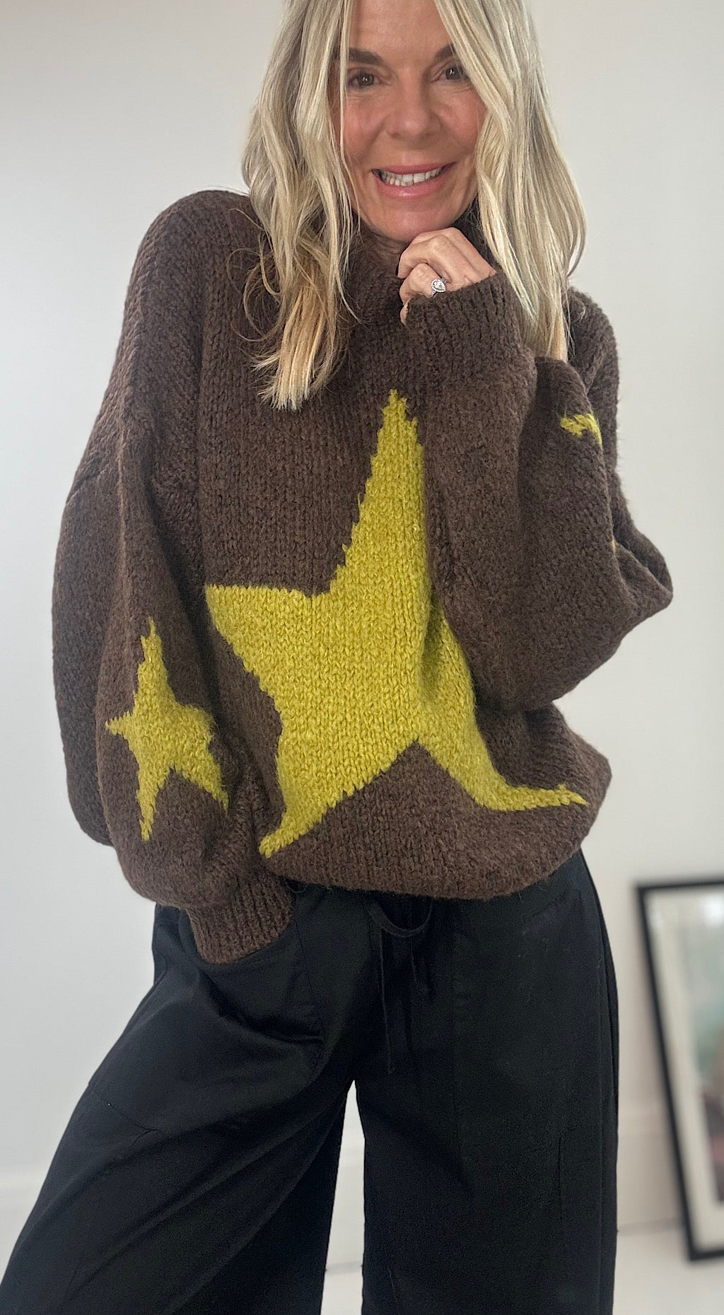 Star Knit - Chocolate/Lime