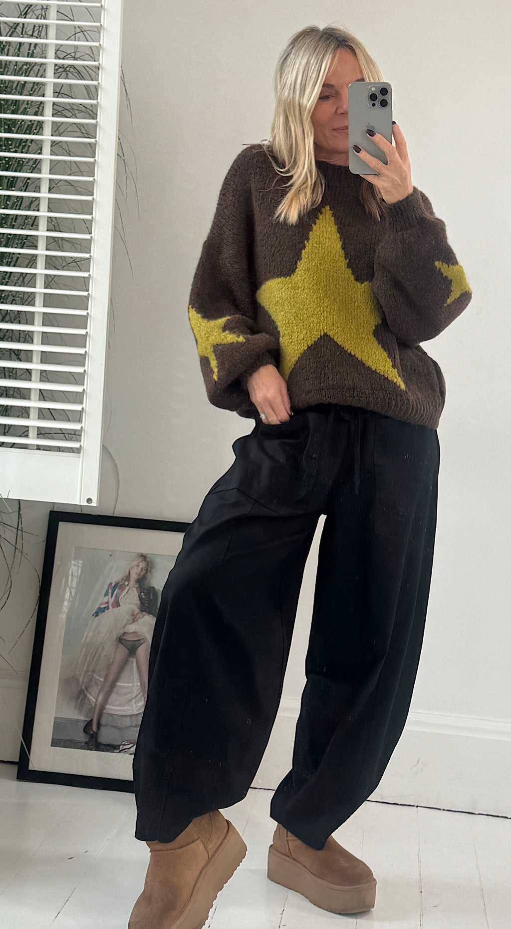 Star Knit - Chocolate/Lime
