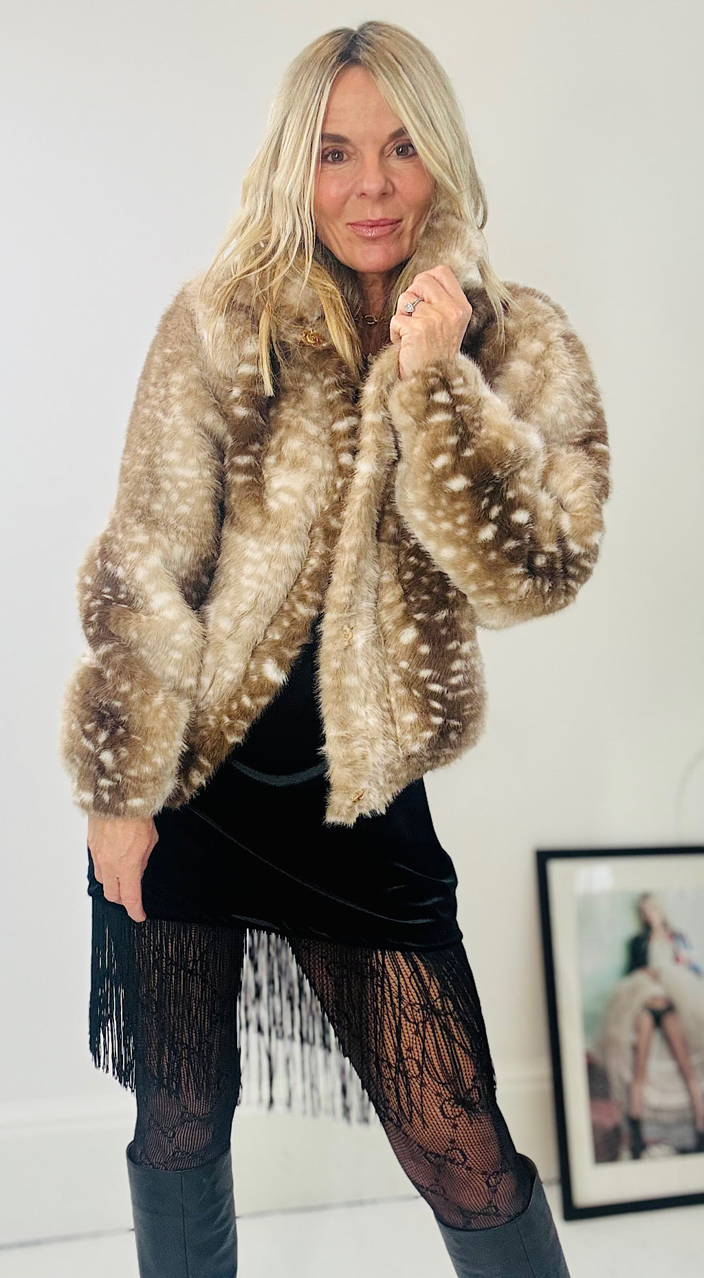Bambi Faux Fur Jacket - Light Mix