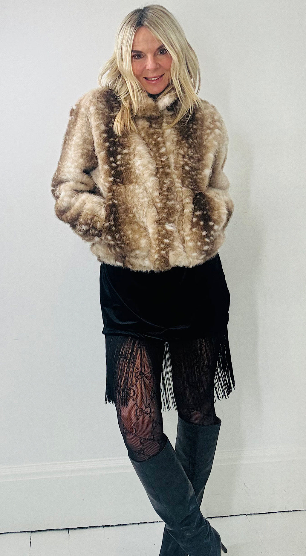 Bambi Faux Fur Jacket - Light Mix