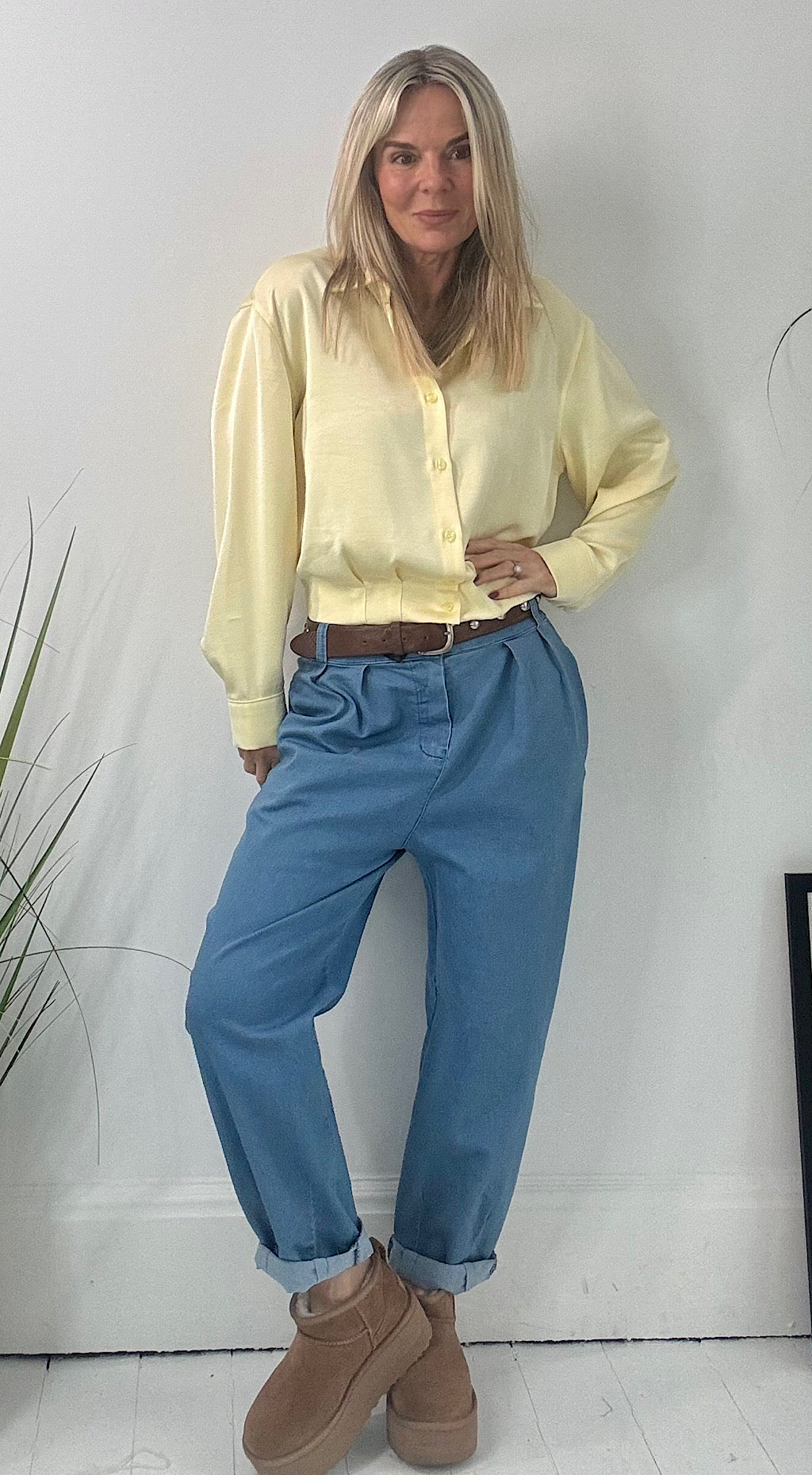 Satin Bomber Shirt - lemon