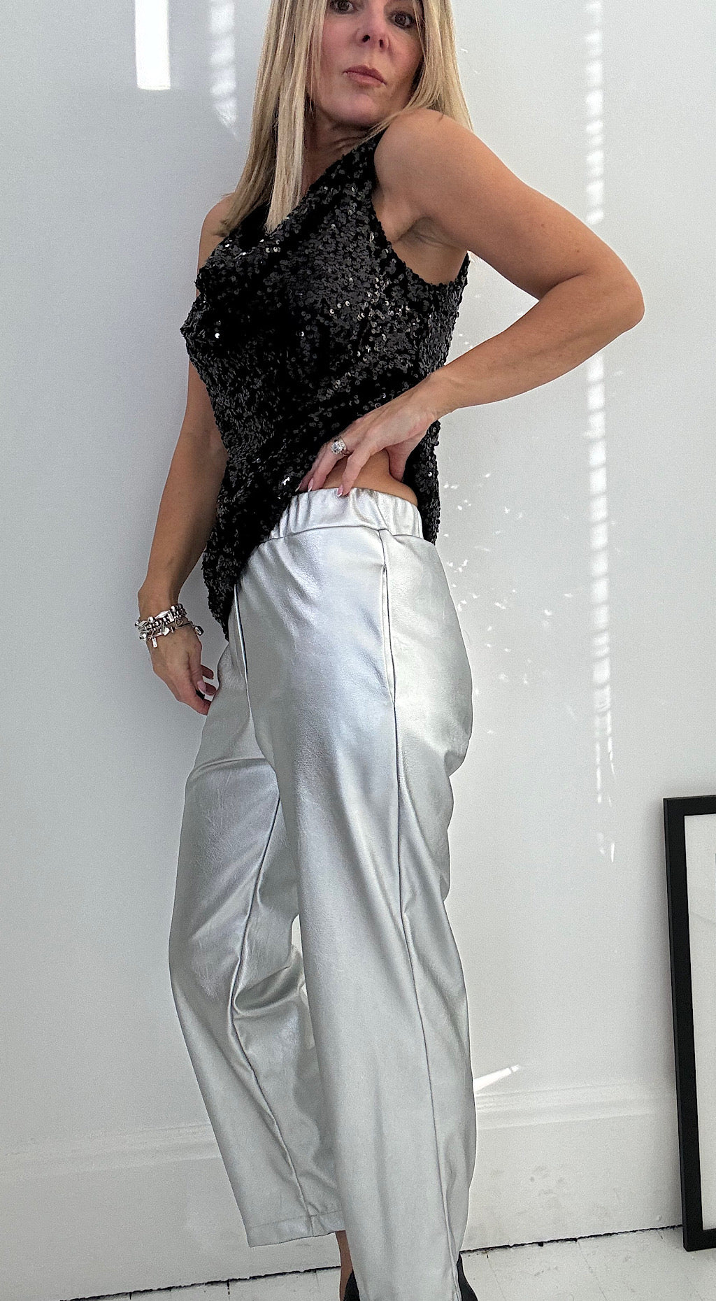 silver pant