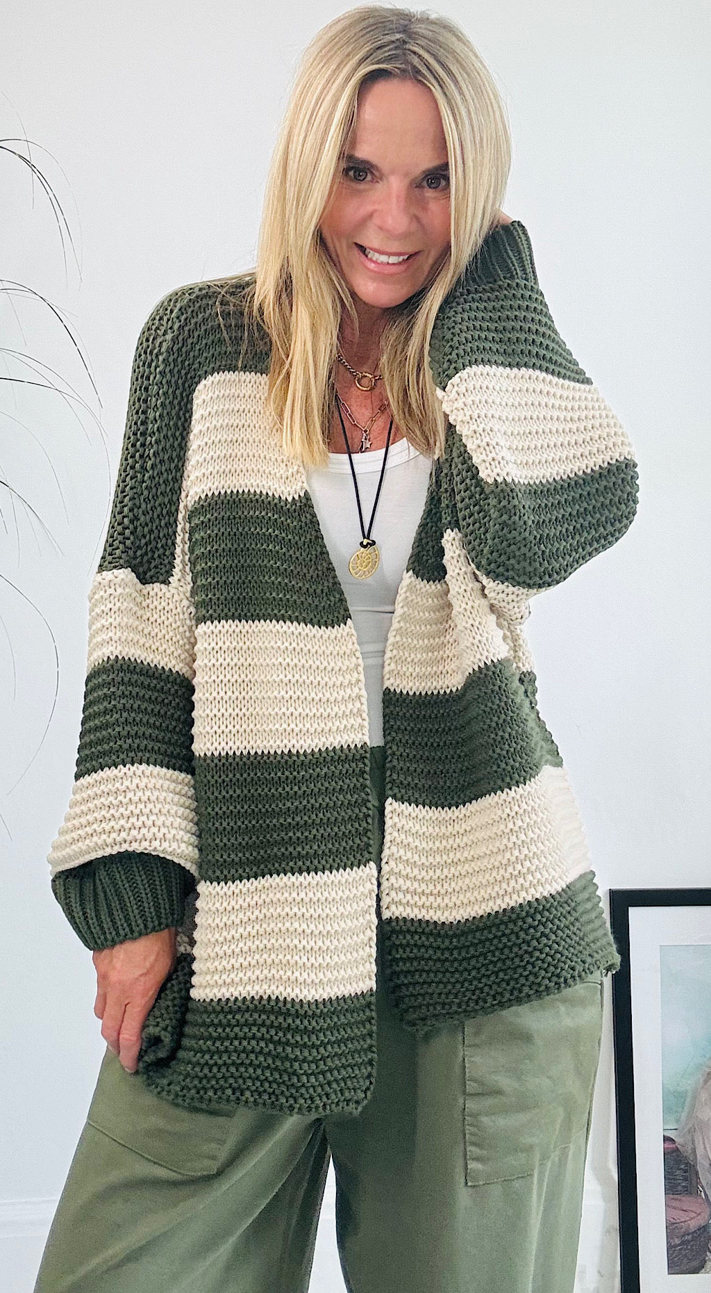 Chunky Striped Cardigan