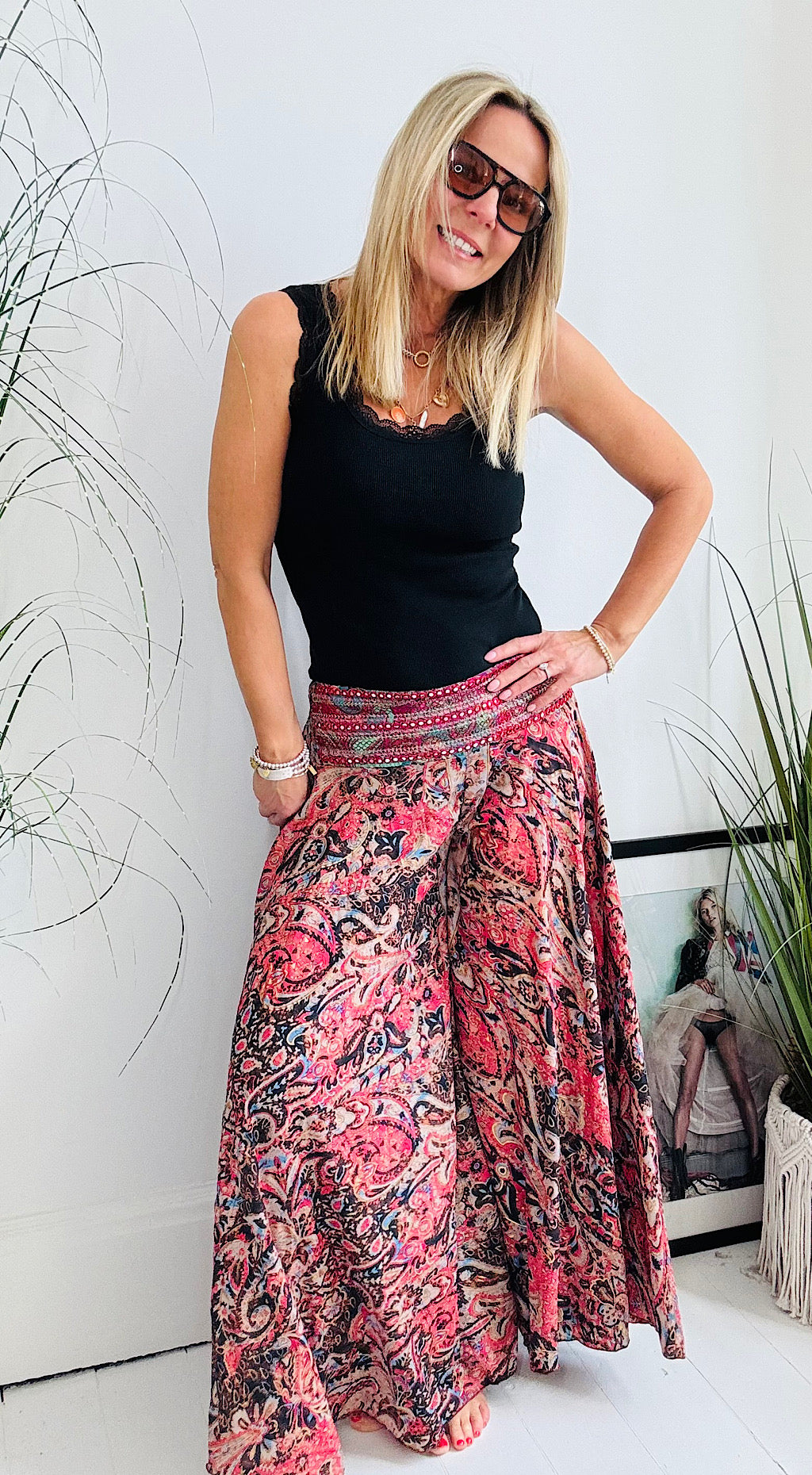 Indian silk pants pink