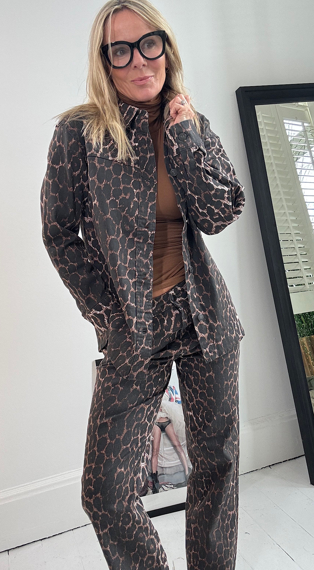 Leopard shirt jacket