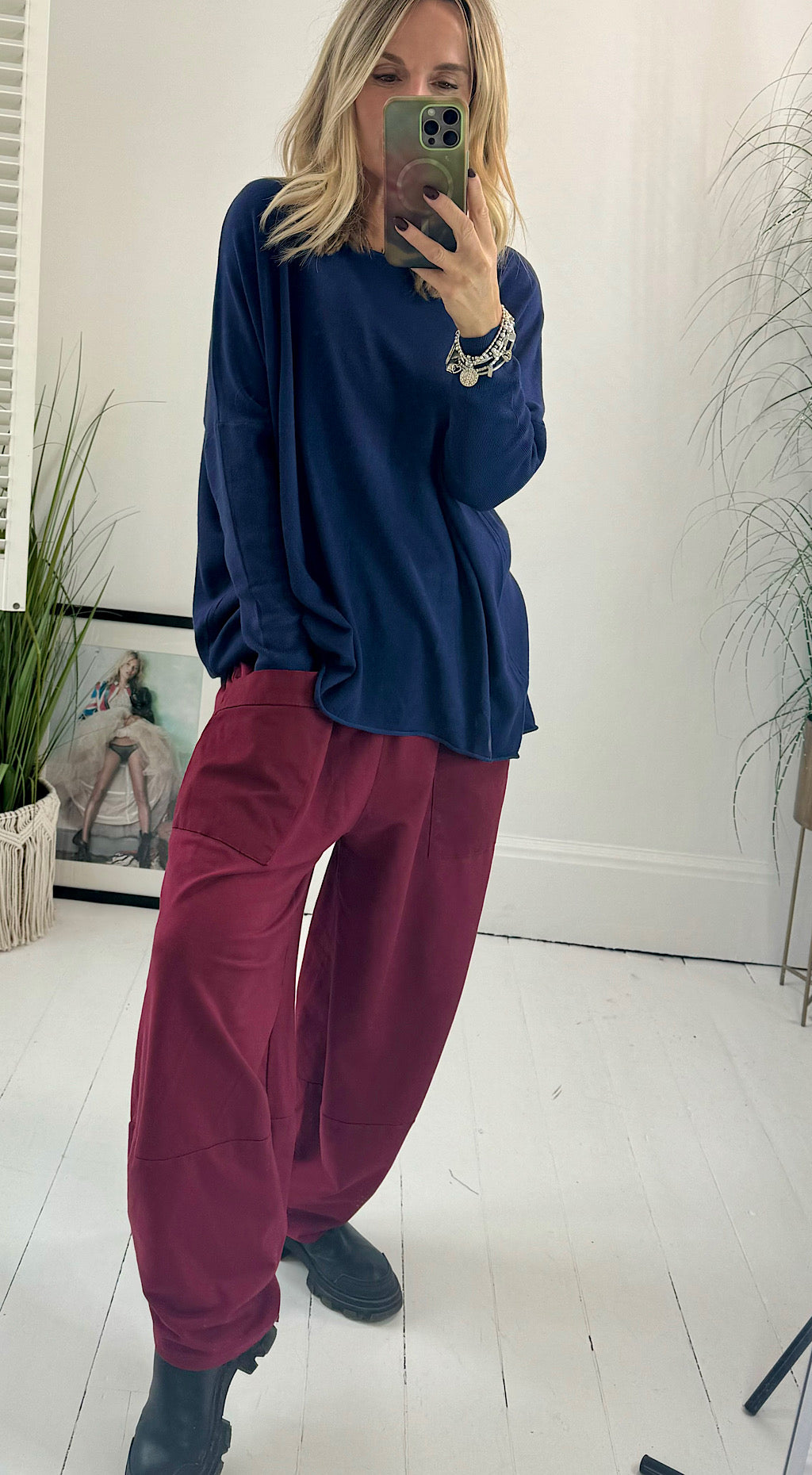 Pocket Cocoon Pant - wine