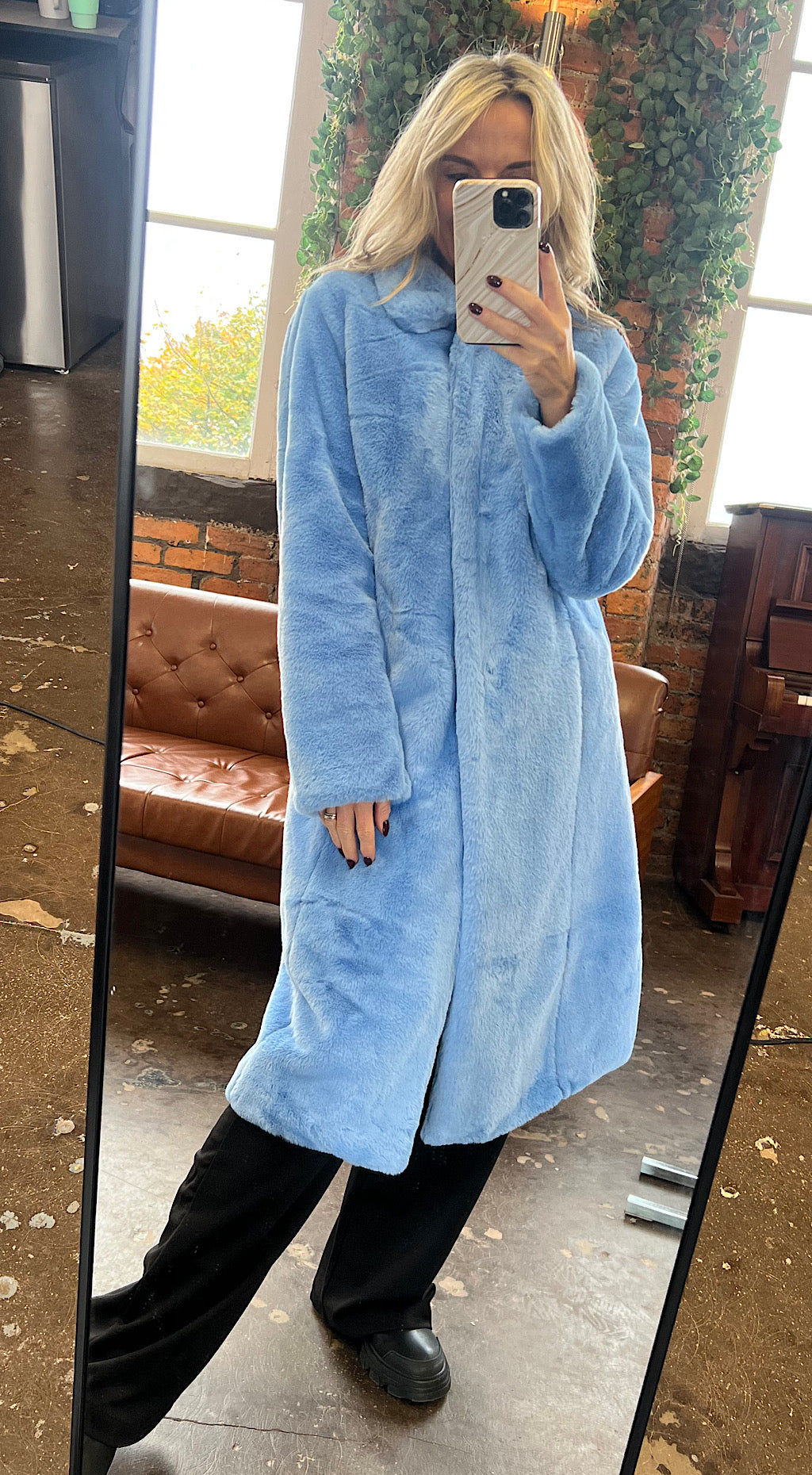 Calino Fur Coat - blue