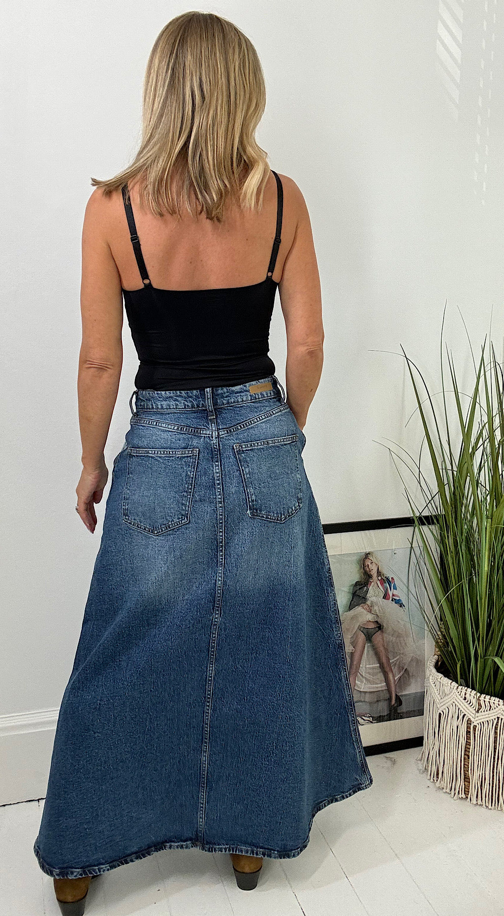 Kyra Long Denim Skirt